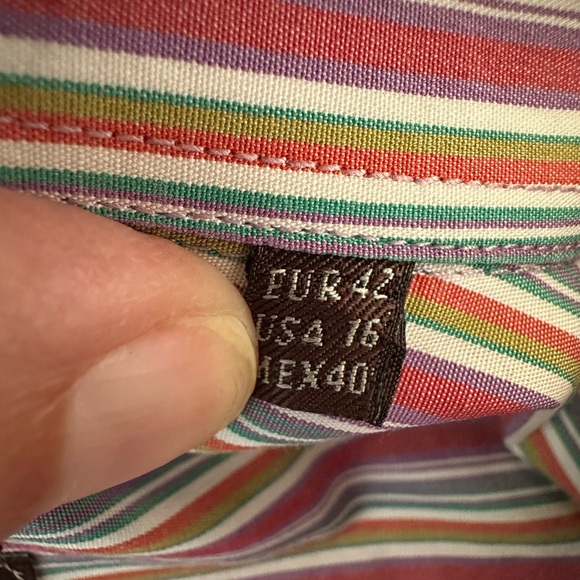 Zara Men's Striped Button Down Shirt Sz 16 - Picture 10 of 12